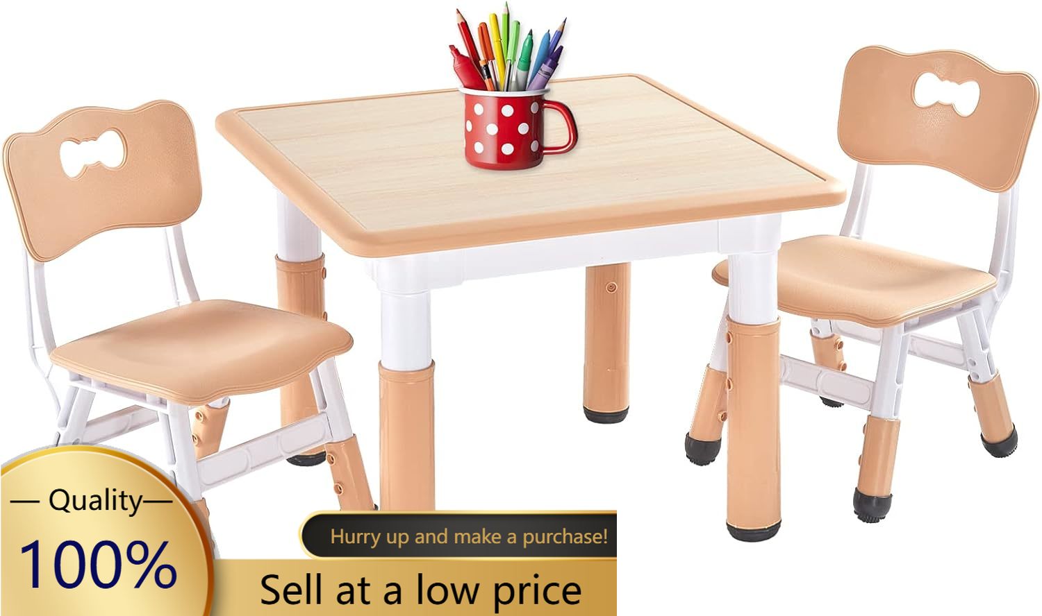 Art Craft Toddler - Kids Table and 2 Chairs Set,