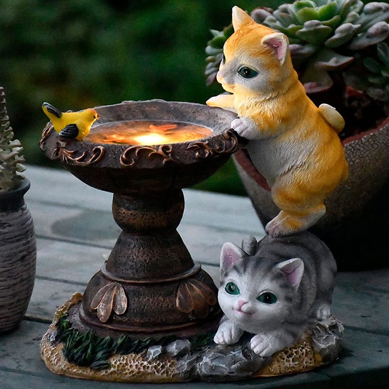 Art Craft Night - Charming ​​​​​​​Solar Powered Garden Cat Statue