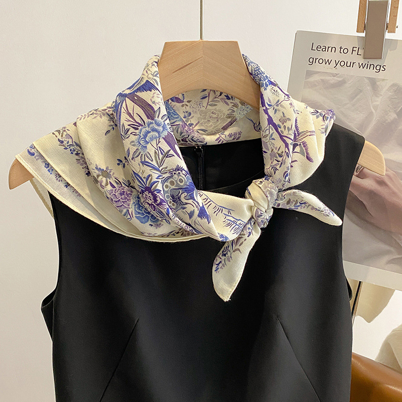Art Craft Bag - 1PCS 70cm Leaf Pattern Silk Scarf