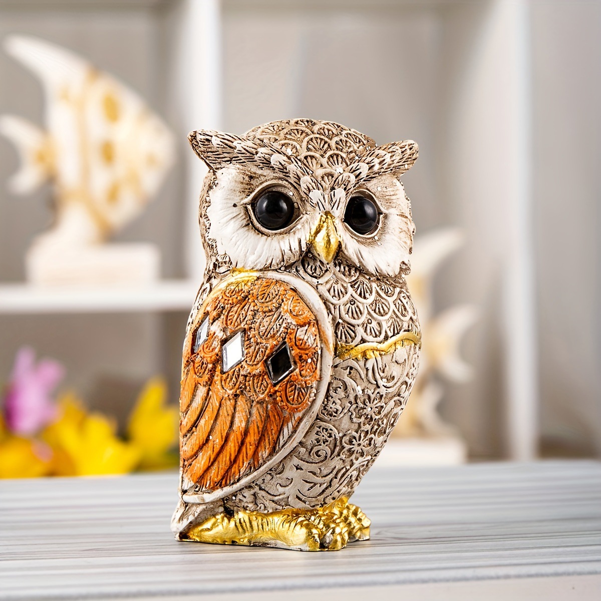 Tv Art And Craft - New Trendy Resin Owl Statue Vintage