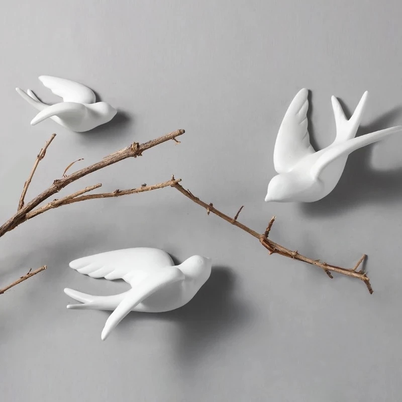 Tv Art And Craft - Creative Ceramic Birds Wall Hanging Pigeon