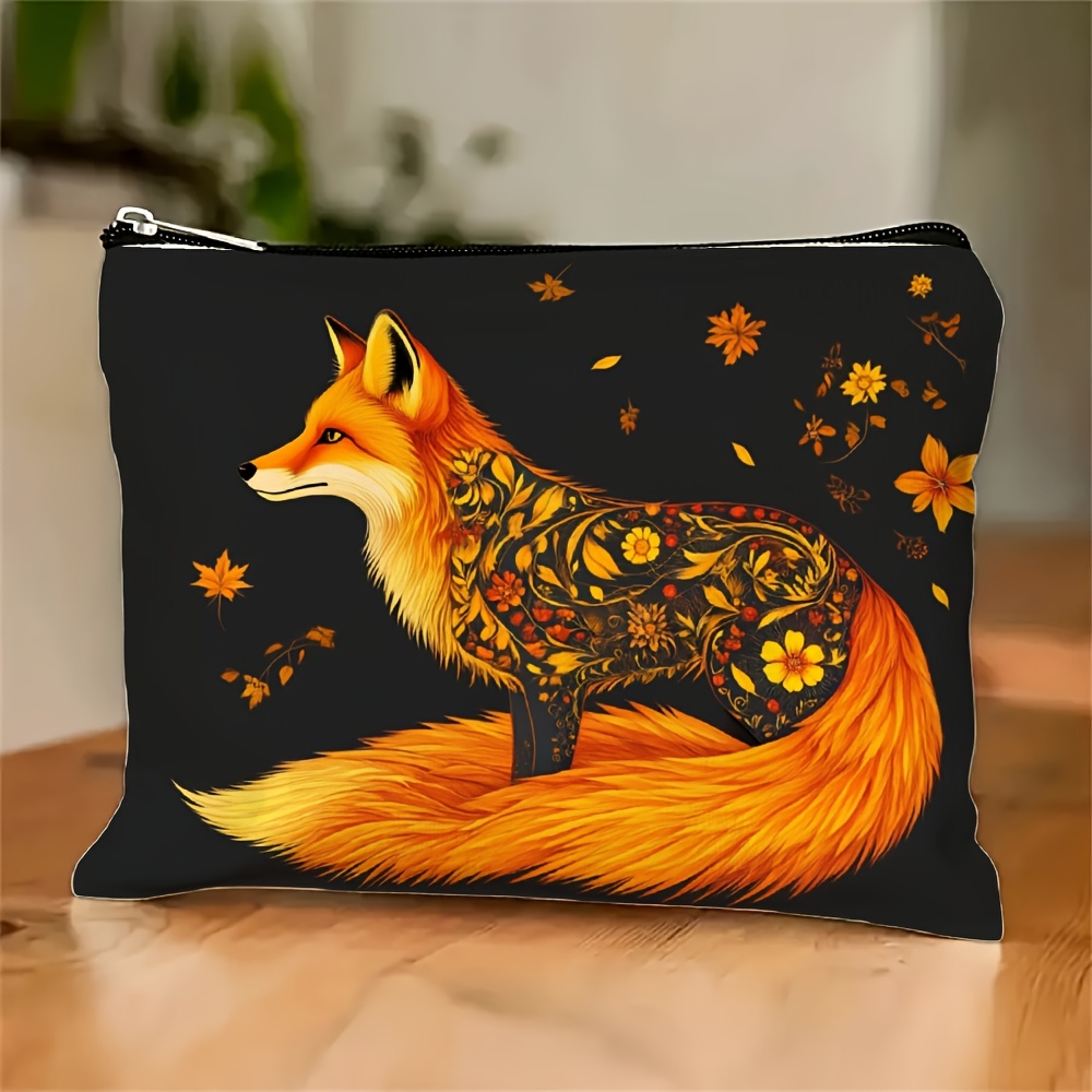 Art Craft Bag - A Fox and Floral Pattern Makeup