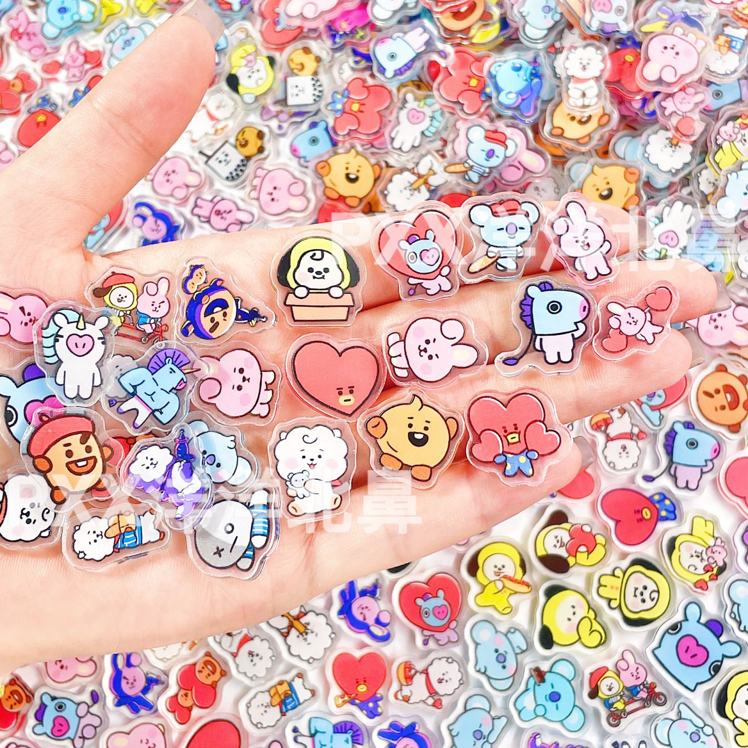Art Craft Store - 100pcs BT21 BTS Single-Layer 1cm2cm4cm Acrylic