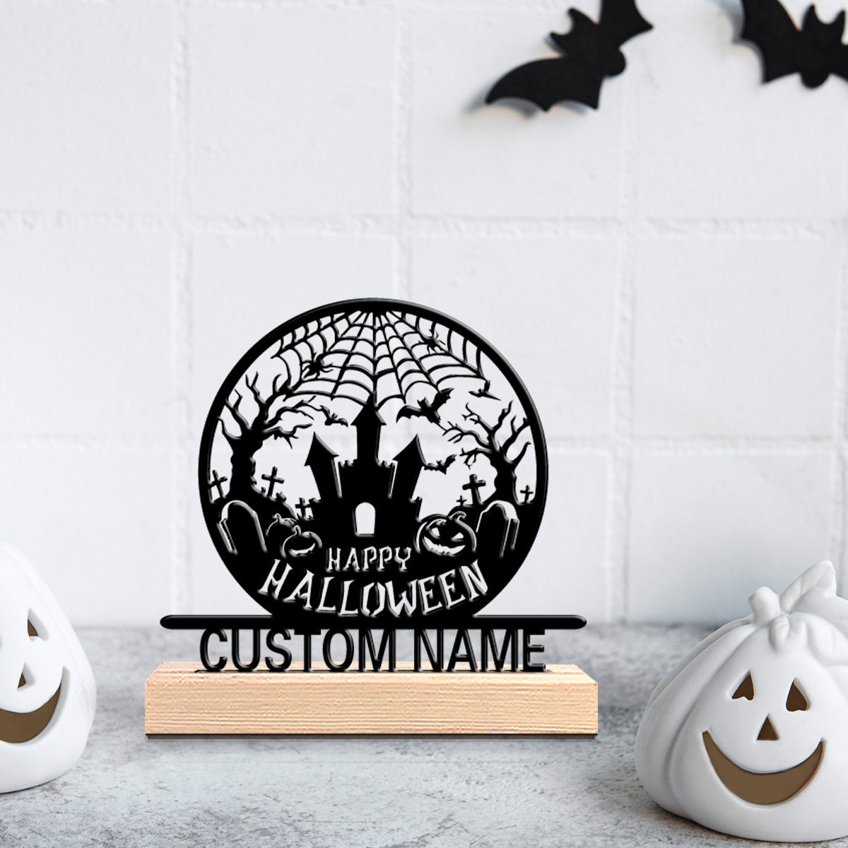Art Craft Halloween - 1pc Halloween Dark Castle Personalized Text