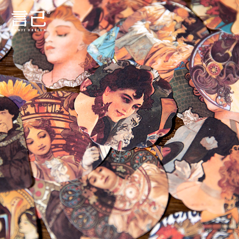 40 Sheets Mucha Themed Sticker - Art Craft Journals review and price