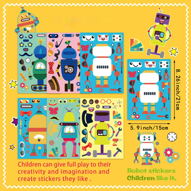 Assemble Robot Stickers For Ki - Art Craft Toddler review and price