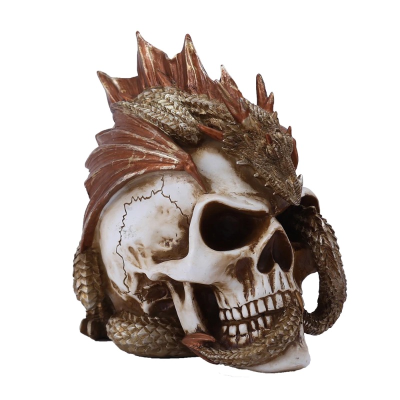 Skull Dragon Resin Figurine -  - Art Craft Bar review and price