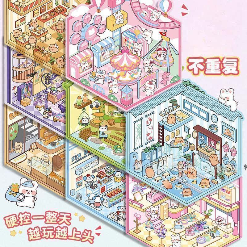 Miniature 3D Scene Stickers DI - Art Craft Store review and price
