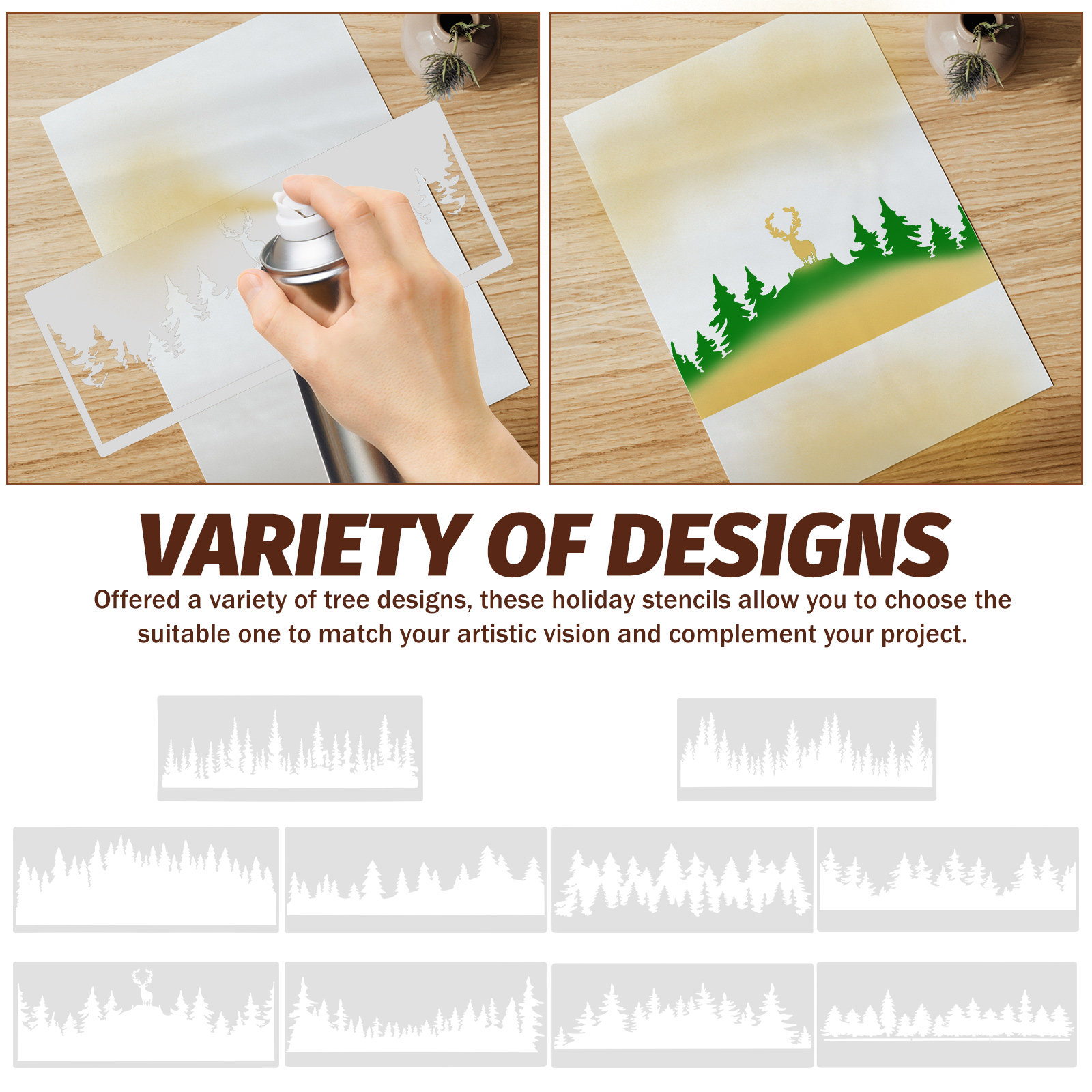 10Pcs Tree Stencils Painting T - Art Craft Furniture review and price