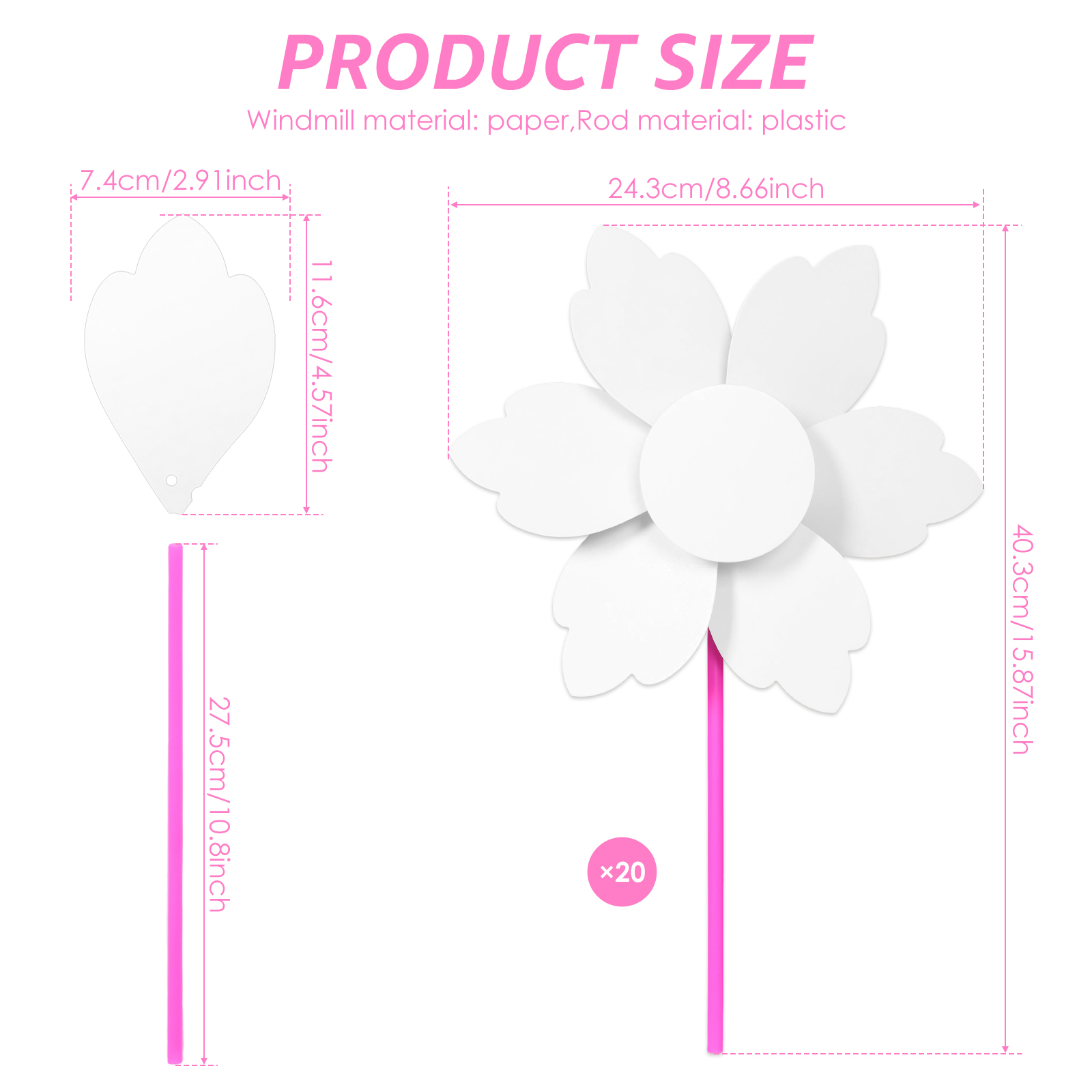 20/100Pcs DIY Pinwheels Craft  - Art Craft Store review and price