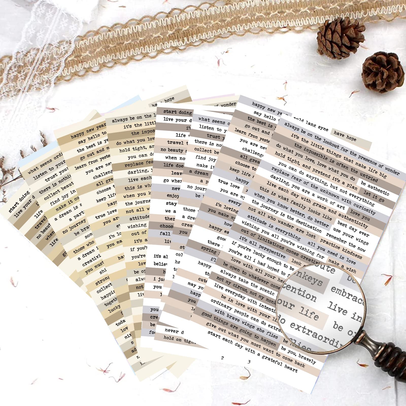 8pcs Brown Notes Quote Sticker - Art Craft Journals review and price