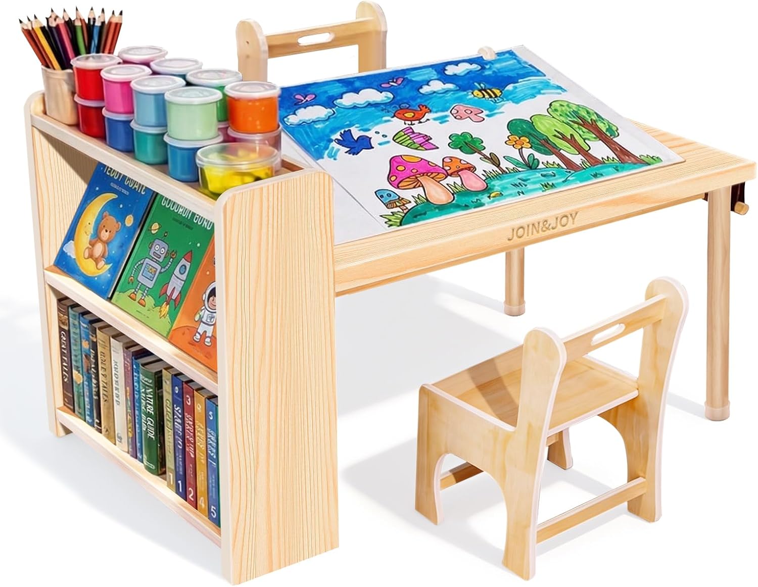 Kids Wooden Art Table 2 Chair  - Art Craft Toddler review and price