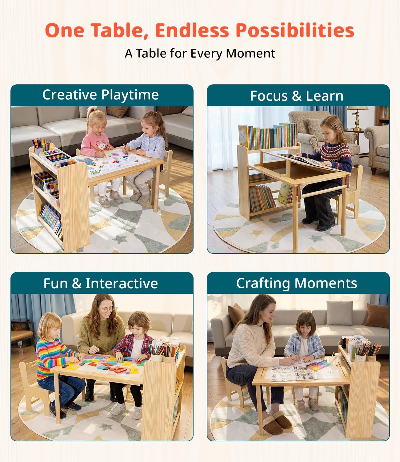 Kids Wooden Art Table 2 Chair  - Art Craft Toddler review and price