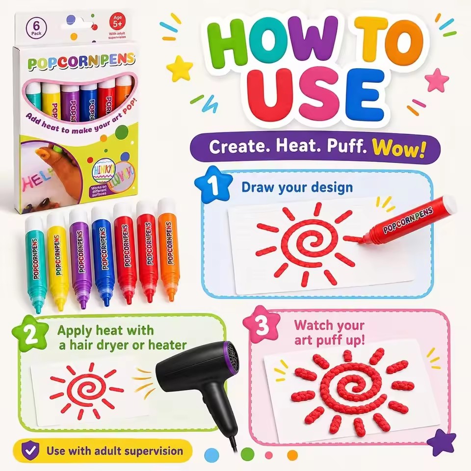 Puffy Popcorn Pen Set, Smooth  - Art Craft Journals review and price