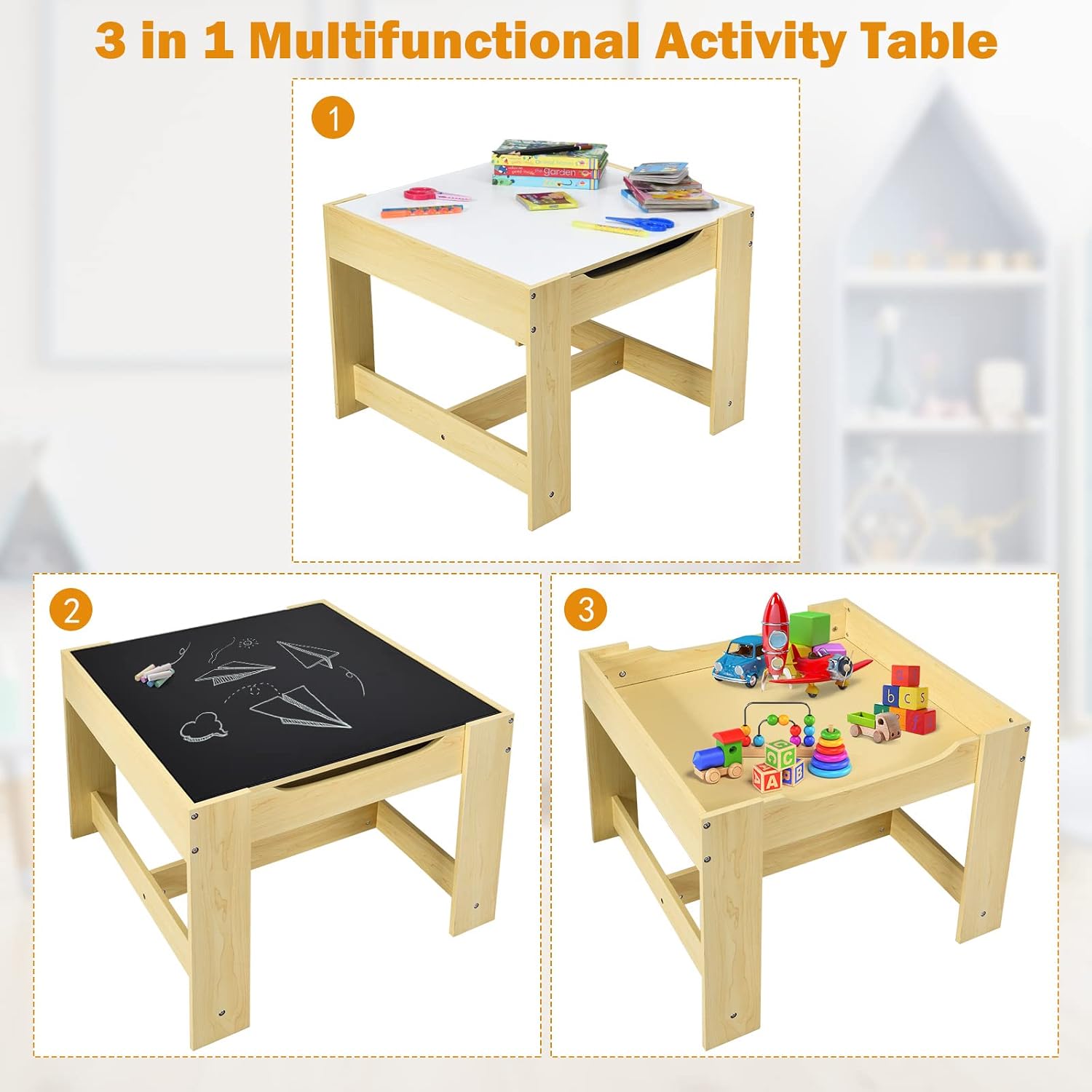 Kids Table and Chair Set, 3 in - Art Craft Toddler review and price