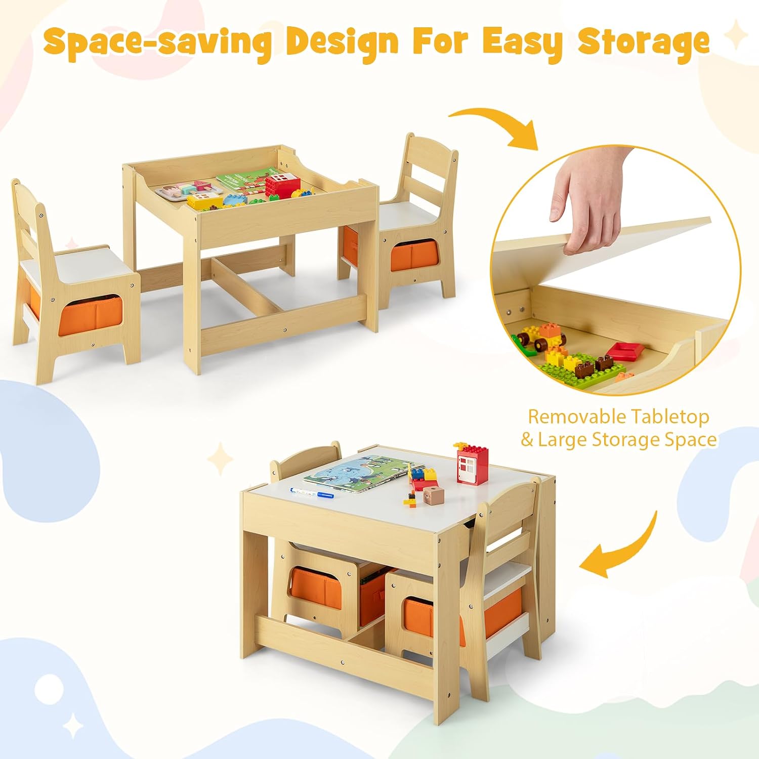 Kids Table and Chair Set, 3 in - Art Craft Toddler review and price
