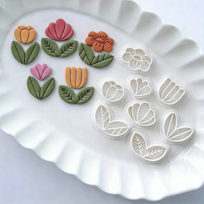 8Pcs Floral Leaf Polymer Clay  - Art Craft With Leaves review and price