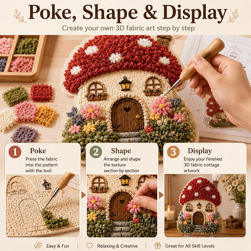 3D Mushroom House Poke Art DIY - Art Craft Store review and price