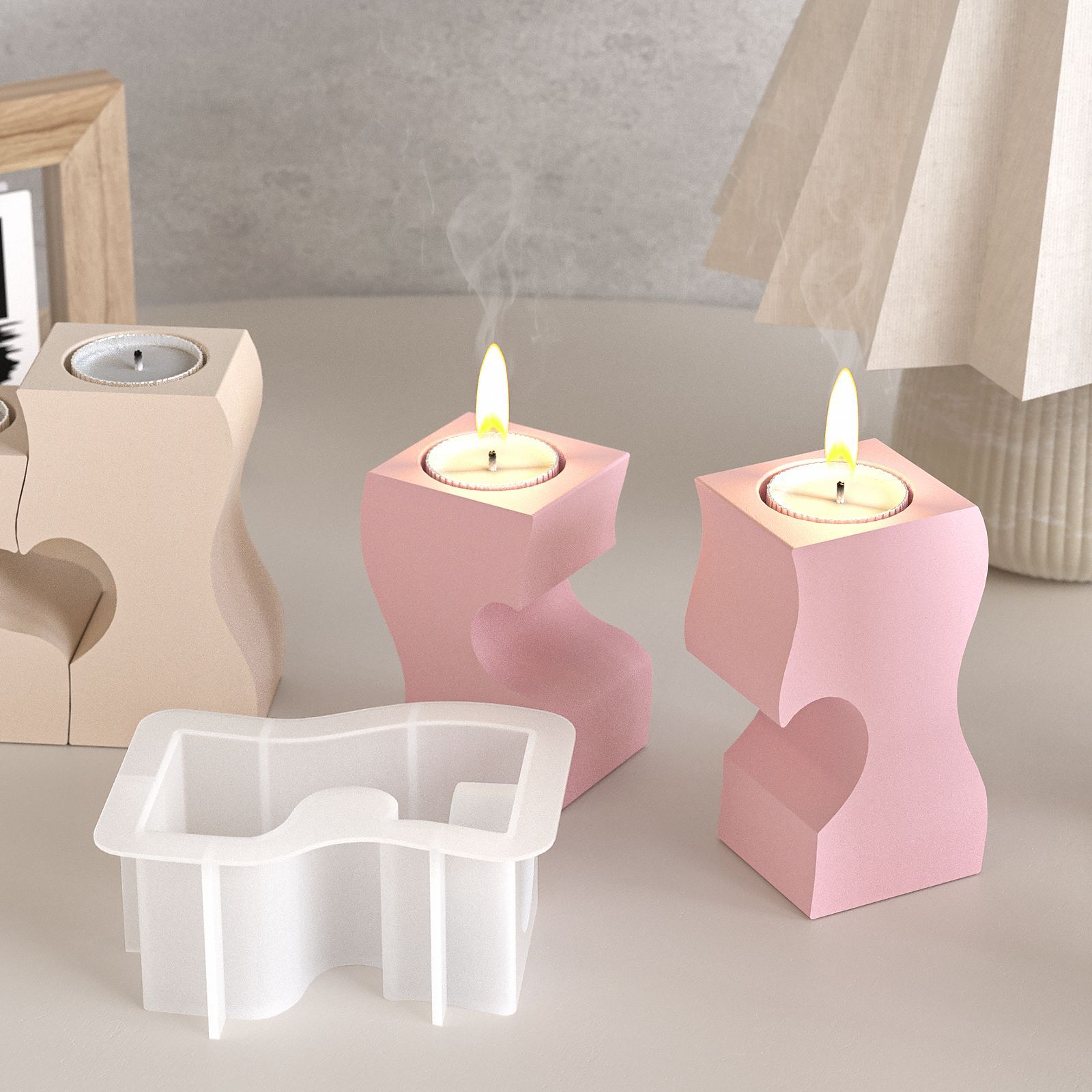 S Heart Candlestick Silicone M - Art Craft Things review and price