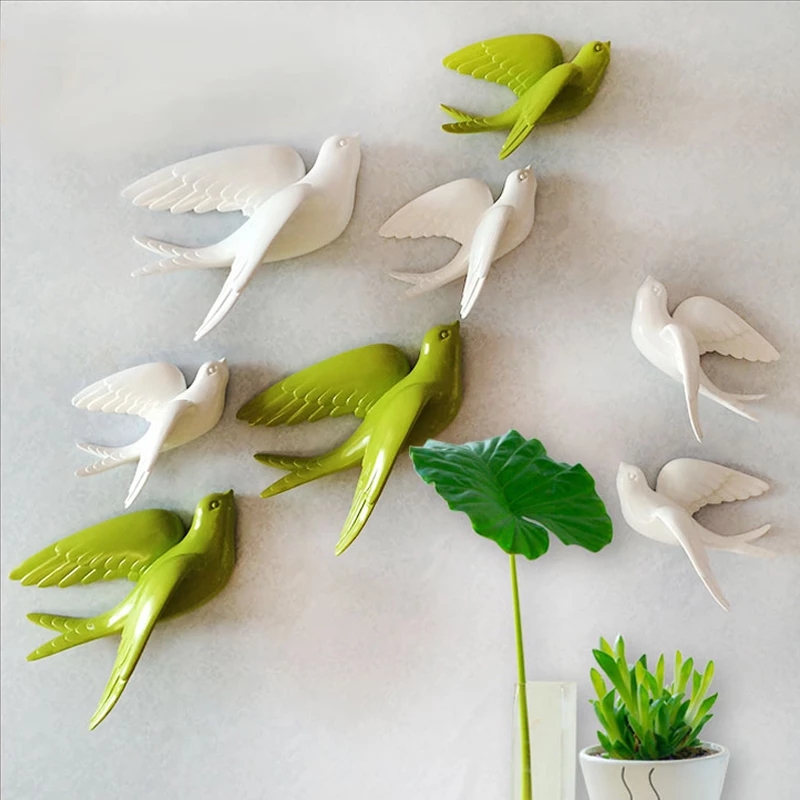 Creative Ceramic Birds Wall Ha - Tv Art And Craft review and price