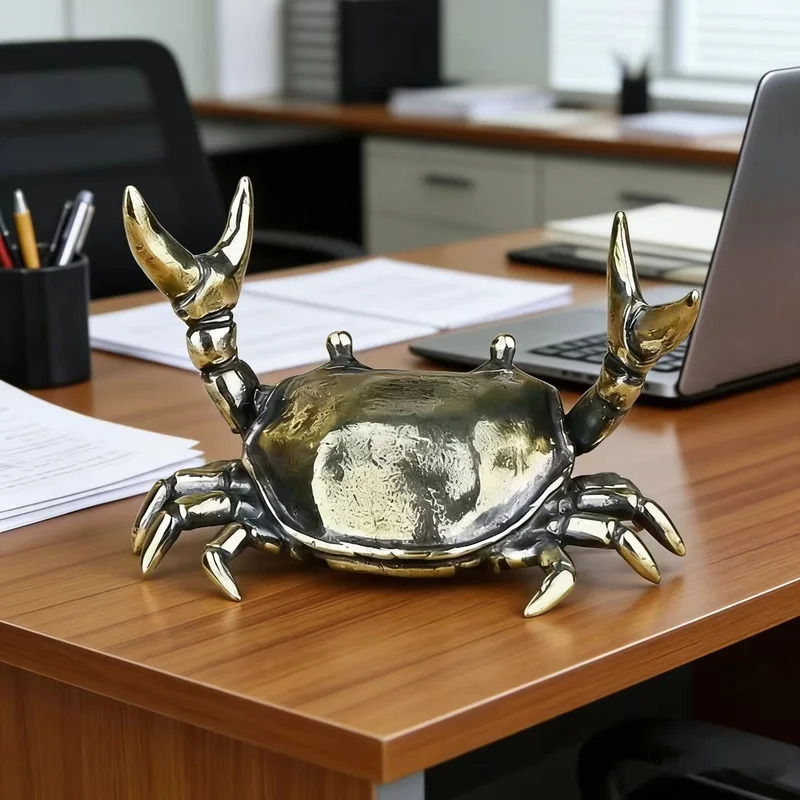 Brass Crab Sculpture Weightlif - Art Craft Furniture review and price