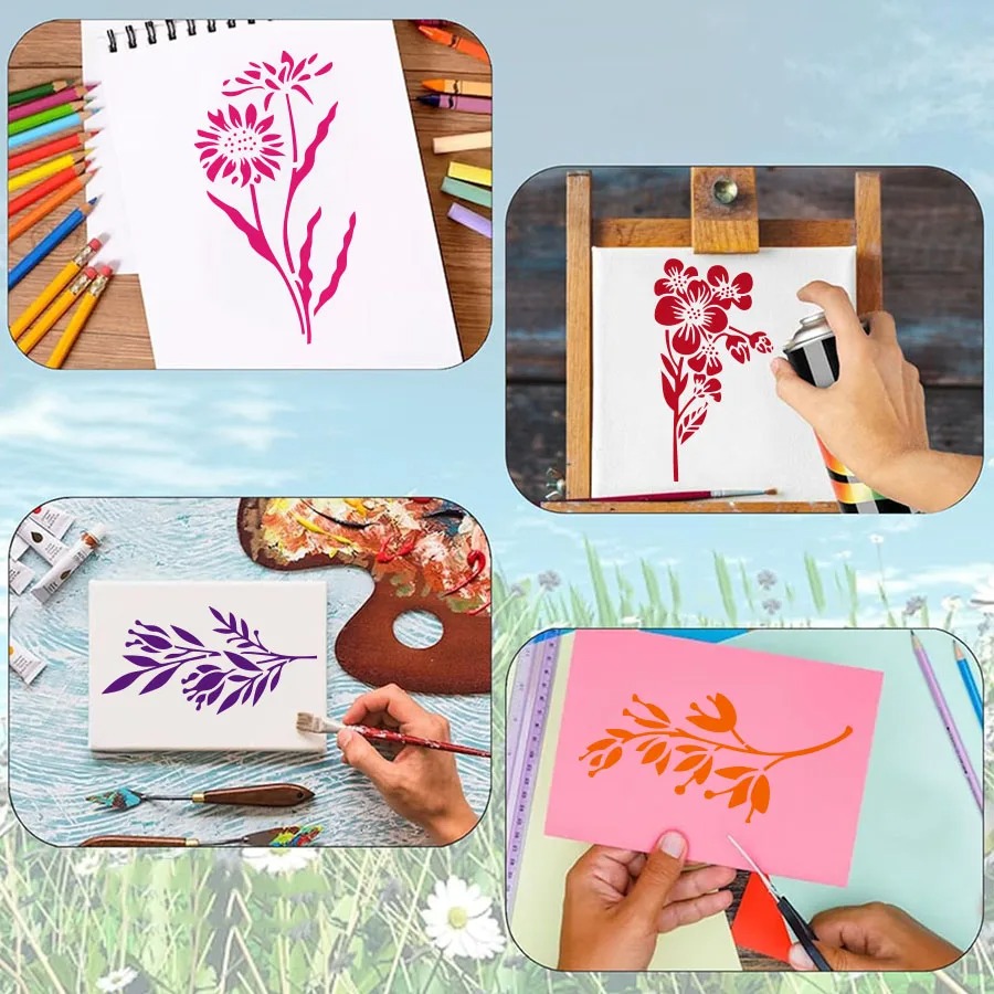 18 Pcs Flower Leaf Stencils Re - Art Craft With Leaves review and price