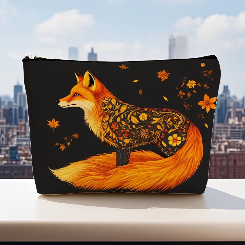 A Fox and Floral Pattern Makeu - Art Craft Bag review and price